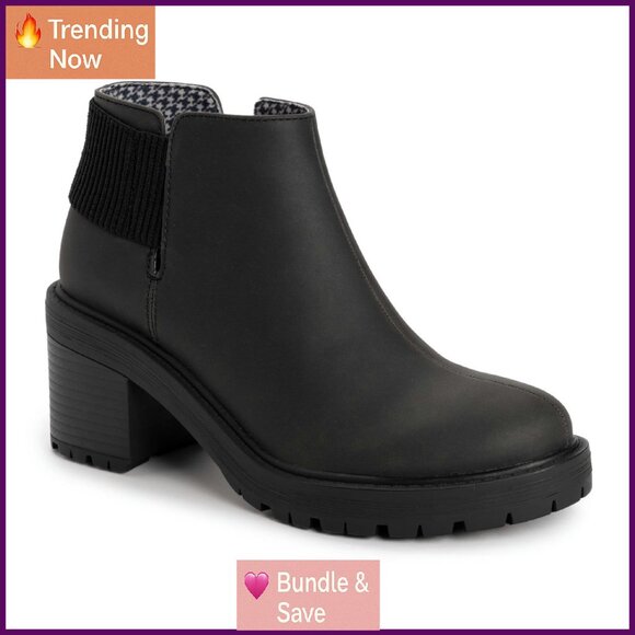 Women's Ankle Boots with Side Zip Memory Foam Elastic Strap